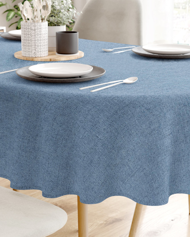 LONETA dekoratív asztalterítő - kék természetes - ovális